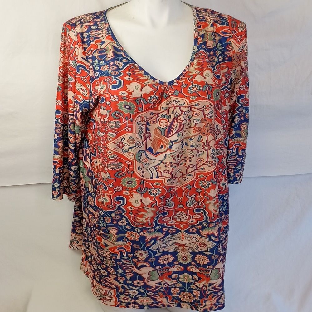 Sakurafina Women's Size 2XL V-Neck Blouse butter soft